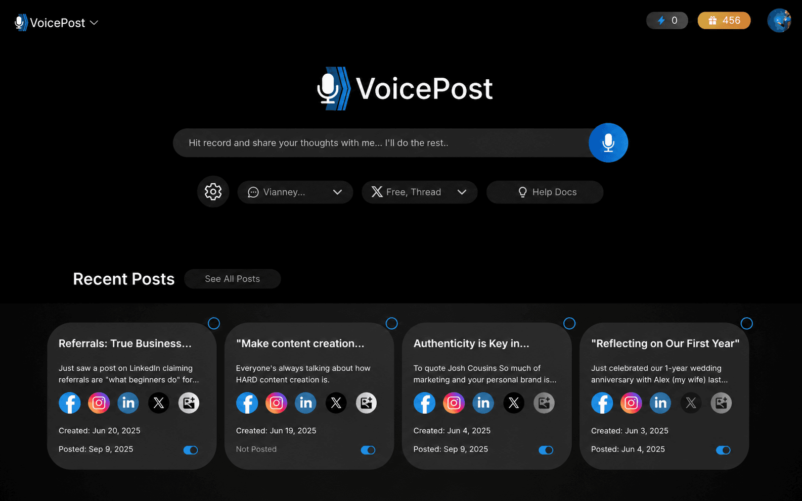 Voicepost.co.uk — AI / Social Media project by Devcipator