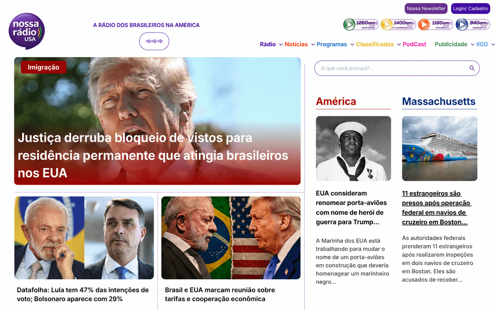 Nossa Rádio USA Web Portal — Media & Broadcasting / Entertainment project by Devcipator